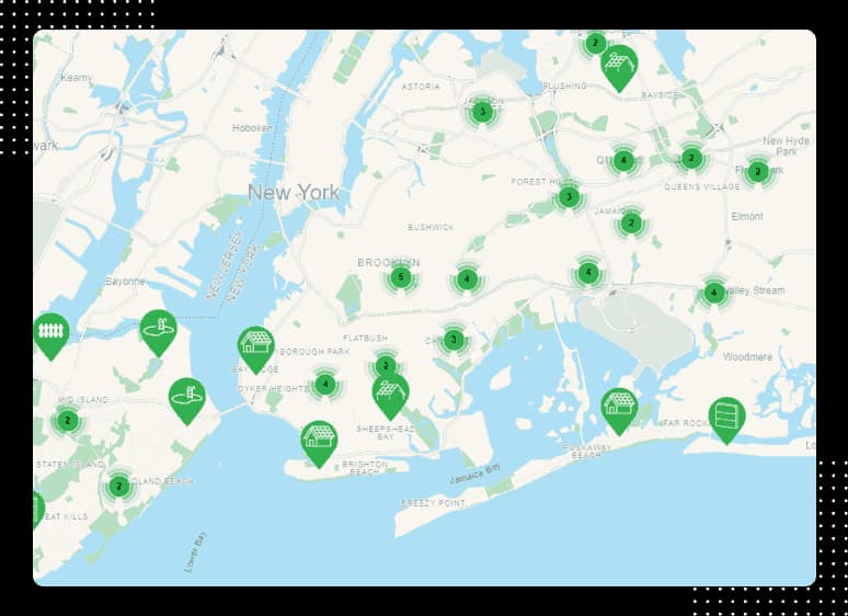 Interactive map showing home improvement projects